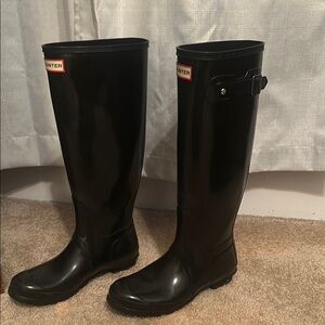 Hunter Black Tall Rain Boots